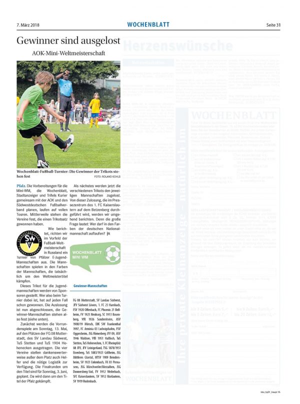 Wochenblatt – Ausgabe Kirchheimbolanden 07. März 2018, Seite 31